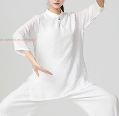 Women Tai Chi Morning Exercise Suit Kung Fu martial arts Wing Chun Linen Uniform