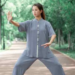 Short Sleeve Kung Fu Shirts Wing Chun Sport Martial Arts Taichi Uniform Ice Silk