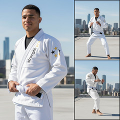 Brazilian Jiu Jitsu BJJ Gi Training Uniform with Belt For Man & Woman – White