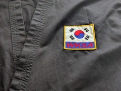 Martial Arts Robe Uniform WKSA Kuk Sool Won Korean Black Poly Cotton Size 4