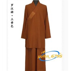 STOCK Buddhist Shaolin Monk Robe Full Set Linen Kung Fu Suit Meditation Uniforms