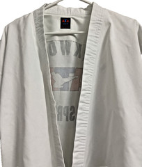 ATA Taekwondo FULL Uniform Set Size 6 White Heber Springs AR & Lot x4 Rank Belts
