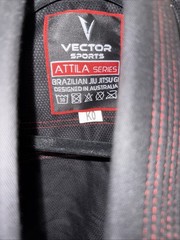 Vector Sports Gear Attila Black Brazilian Jiu Jitsu Gi Top Pants Set K1 No Belt