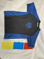 Jiu-Jitsu Gi Uniform Rash Guard Blue/Black Youth Large Made in USA