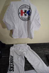 Tae Kwon Do YOUTH 1 White Dobok Gi Shirt Pants Uniform Kids Highkicks HK Costume