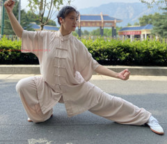 Unisex Summer Cotton Tai chi Uniforms Kung fu Martial arts Wushu Wing Chun Suit
