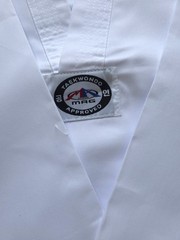 Kids White Taekwondo Uniform Set Top Pants No Belt Size 7
