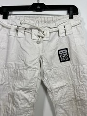 Moya Brand Co. Jim Jitsu Pants Cotton Rope Tie Waist White Sz KO