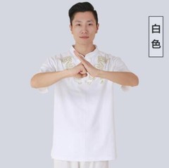 New Chinese Cotton Tai Chi Tops Kung Fu Wushu Martial Arts T-shirt Unisex Summer