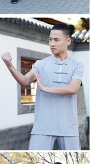New autumn short sleeve men’s middle-aged Chinese style martial arts clothes