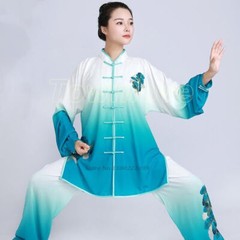 Tai Chi Uniform Traditional Wushu Kungfu Suit Gradient Color Martial Arts Suit