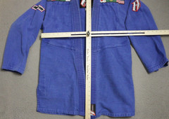 Revgear Jiu-Jitsu Gi Jacket Unisex A2 Blue Cotton Flags Open Front Long Sleeve
