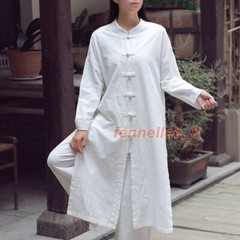 Womens Tai Chi Coat Chinese Tang Suit Top Martial Arts Kung Fu Uniform Vintage
