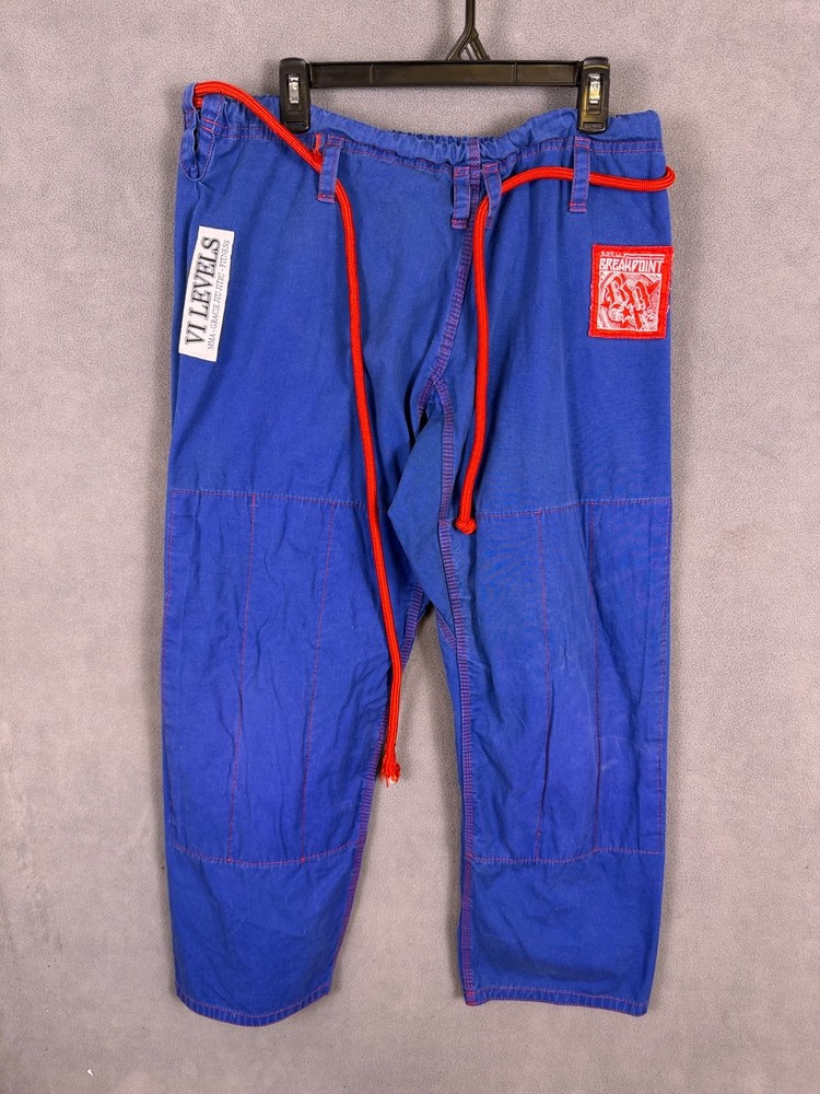 Jiu Jitsu Blue Breakpoint Pants Size A2 Drawstring No Belt EUC Gracie VI Levels