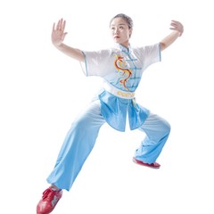 Silk Professional Kungfu Taichi Uniform Martial Arts Wushu Suit Dragon 130~185cm