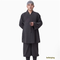 Buddhist Monk Linen Clothes Full Set Kung Fu Suit Meditation Uniforms Summer