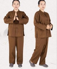 Shaolin Monk Zen Lay Clothes Buddhists Meditation Uniform Temple Monk Robe Suits