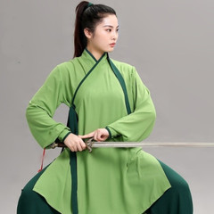 Chinese Costume Kung Fu Outfit Tai Chi Uniform Silk Linen Martail Arts Wushu