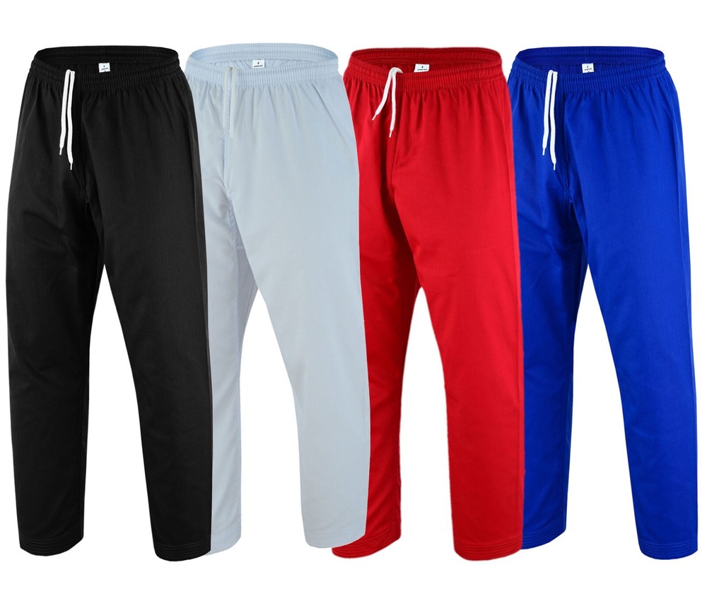 TRUESAGA – Solid Color Regular Karate Pants 8 Oz Cotton-Poly Light Weight Unisex