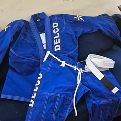 Delco Blue Judo Gi Uniform Size A1 Adult Unisex Includes White Belt