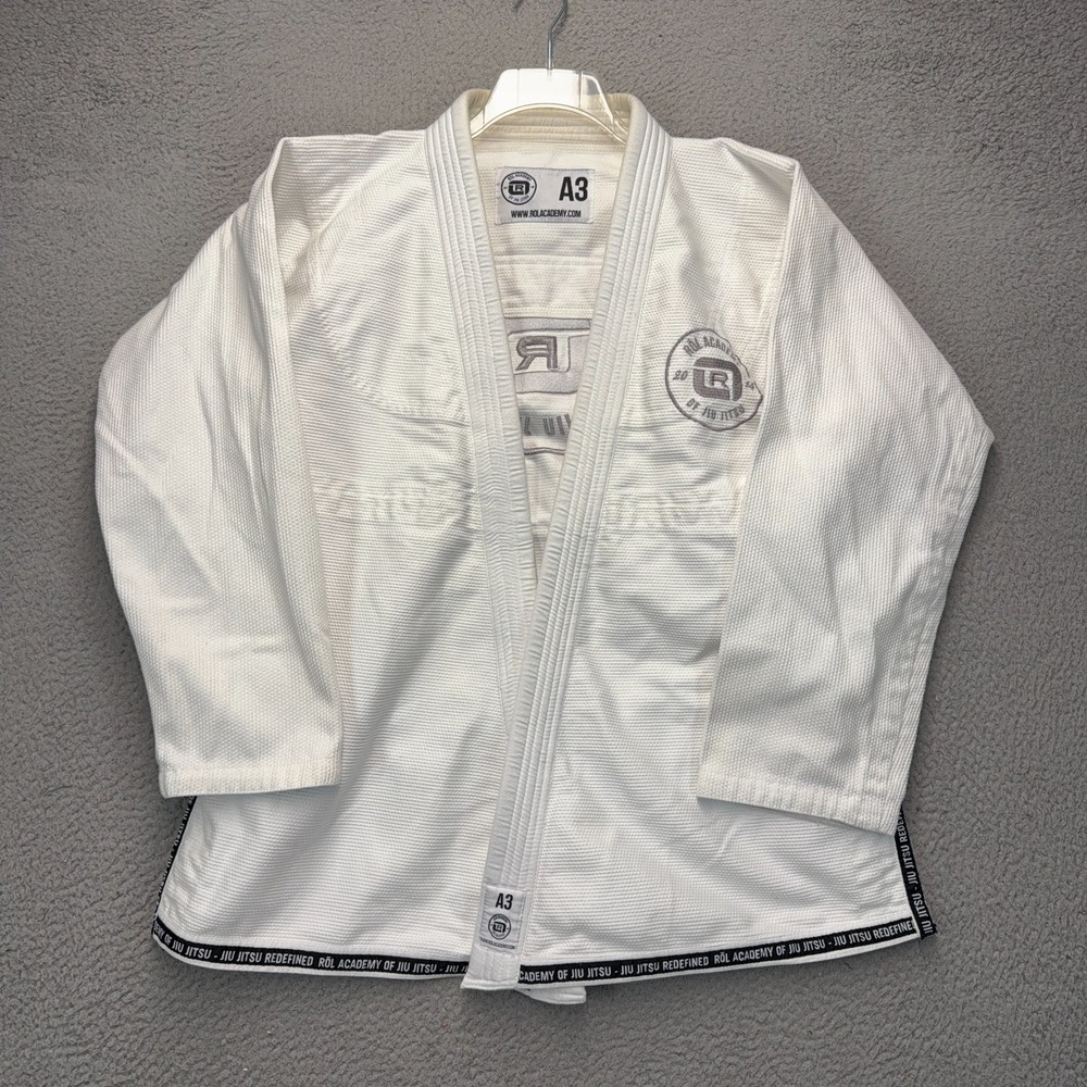 Rol Academy Kimono Gi Top Adult A3 White Embroidered Jiu Jitsu MMA Martial Arts