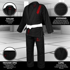 Ashes BJJ GI for Men IBJJF Kimono BJJ Jiujitsu GI W/Preshrunk Fabric & free belt