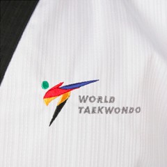 Men Mooto Official Black Collar Master Uniform Dobok Gi TKD WTF KTA Approved