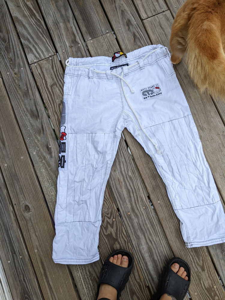 Rare MOYA BRAND X HELLO KITTY Collab gi pants ONLY White A1H BJJ MMA jiu jitsu