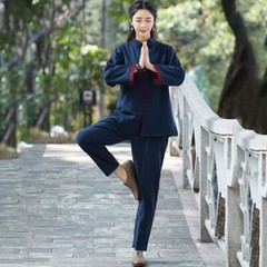 Yoga Clothes Women’s Spring and Autumn Tai Chi Clothes Cotton and Linen