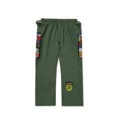 Albino and Preto Fundamental Olive Reserve Gi JIU JITSU Kimono 450 GSM