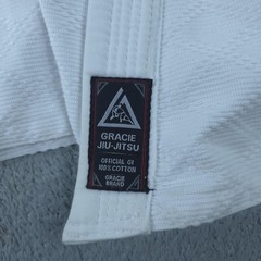 Gracie Jiu-Jitsu Official Gi Jacket Mens Medium White BJJ Training Uniform Top