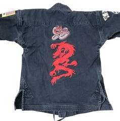 Bushido Gi Size 0/140 Martial Arts Supplies BJJ Jui Jitsu Black With Patches