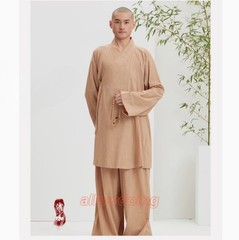 Buddhist Shaolin Monk Robe Full Set Cotton Thin Kung Fu Suit Meditation Uniforms