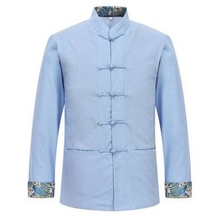 Mens Traditional Chinese Tang Suit Coat Jacket Kung Fu Wingchun Uniform Tops New