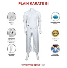 Plain karate Uniform Kids Adults Karate Gi Heavyweight Martial arts White