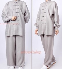 Men Women Linen Tai Chi Uniforms Kung Fu Suit Martial Arts Wing Chun Clothes Set
