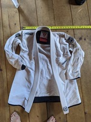 rare color ! SCRAMBLE ATHLETE Gi kimono & pants size A2, Cream, BJJ MMA JUDO