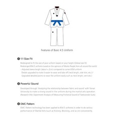 MOOTO BS4.5 Uniform 3XL-200 White V-Neck Taekwondo WT WTF Dobok (U.S.A. shipped)