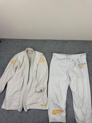 Gracie Jiu-Jitsu BJJ Gi Jacket Kimono Set M White Mens Jiu Jitsu A2 Training