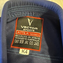 Vector Sports Attila Series BJJ Gi Top Jacket, Kids Unisex K4 Blue
