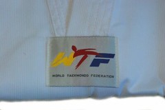 Taekwondo Uniform – White V-Neck – Ribbed Material – Only Size 6 Remaining!