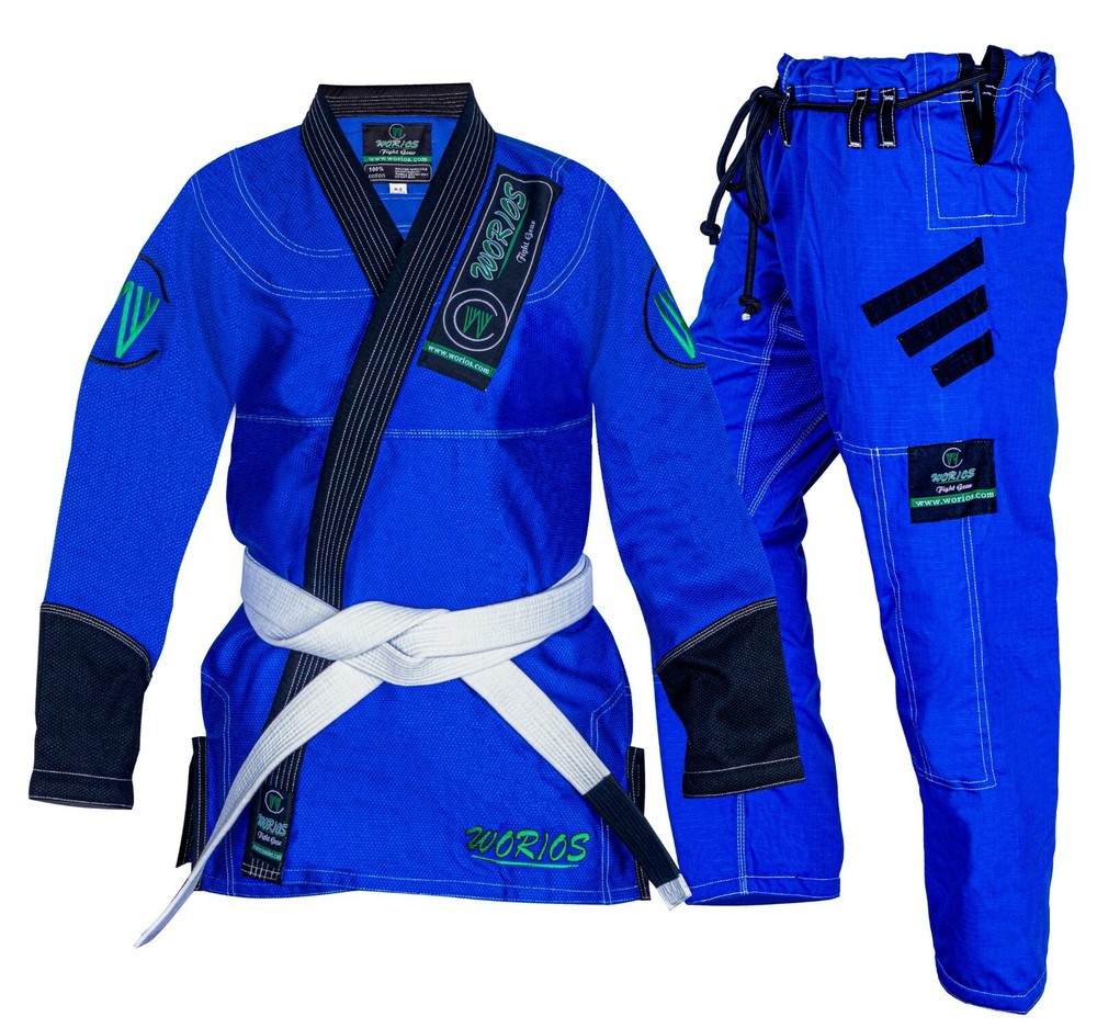 Worios Kids Competition Limited Edition JiuJitsu Gi Blue/Black (Elastic Waist)