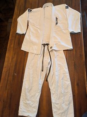 Elite White Jiu-Jitsu Gi Uniform Jacket & Pants Adult Unisex Size A2