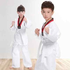 WTF Karate Children Judo Adult Long Sleeve White Taekwondo Clothing Uniforms
