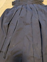 Japanese Kendo Hakama Pants Kimono Dark Blue Pleated Worn By Women