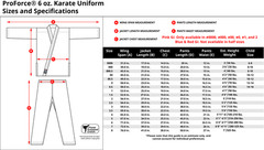 ProForce 5 oz Karate Uniform Elastic Drawstring Pants – 55/45 Blend