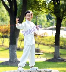 Unisex Kids Tai Chi Cotton Clothing Kung Fu Uniforms Wushu Martial Arts Suit Set