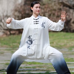 Unisex Traditional Chinese Tai Chi Uniform Wushu Kung Fu Suit Men Women
