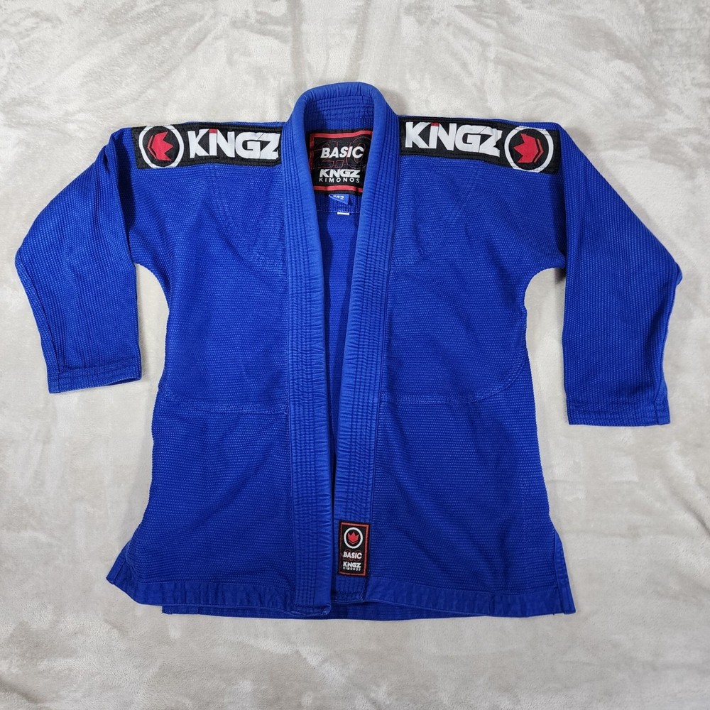 Basic Kingz 2.0 Jiu-Jitsu Uniform Youth M2 Blue Kimono MMA Grappling Martial Art