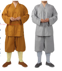 New Buddhism Meditation Lohan Uniform Unisex Monk Frock Suit Cotton Lay Clothing